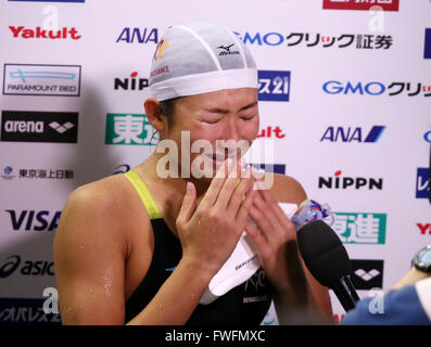 Rikako Ikee, 4.-10. APRIL 2016 - Schwimmen: Japan Meisterschaft (JAPAN schwimmen 2016) Frauen Schwimmen 100m Schmetterling-Finale Tatsumi International Swimming Center in Tokio, Japan. (Foto: AFLO SPORT) Stockfoto