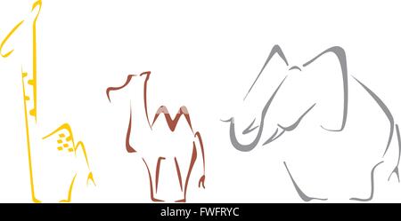 Safaritiere Stock Vektor