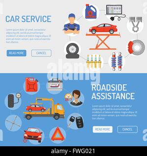 Auto-Service-Banner Stock Vektor