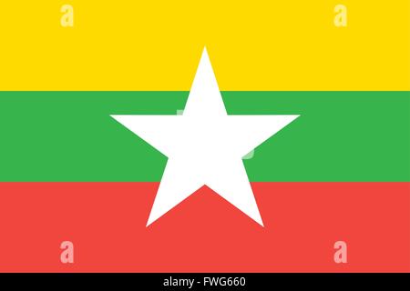 Burma Myanmar Flagge Stock Vektor