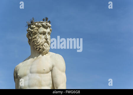 Der Neptunbrunnen ist ein Brunnen in Florenz, Italien, befindet sich auf der Piazza della Signoria, vor dem Palazzo Vecchio Stockfoto