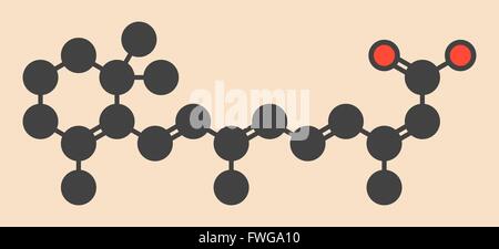 Isotretinoin Akne Behandlung Wirkstoffmolekül bekannte Teratogen sein (verursacht Geburtsfehler) stilisiert Skelettformel (chemische Stockfoto