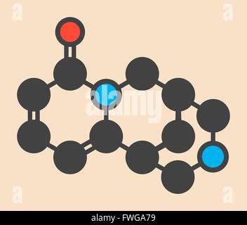 Cytisine (Baptitoxine Sophorine) Rauchen aufhören Wirkstoffmolekül stilisierte Skelettformel (chemische Struktur) sind Atome gezeigt. Stockfoto