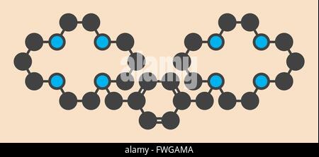 Plerixafor Krebs Wirkstoffmolekül stilisiert Skelettformel (chemische Struktur) Atome werden als farbcodierte Kreise angezeigt: Wasserstoff Stockfoto