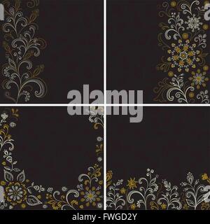 Set floral abstrakt Stock Vektor