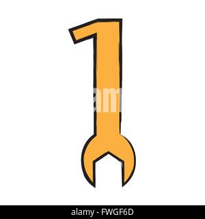 Tag der Arbeit 1. Mai Schraubenschlüssel Logo Poster Stock Vektor