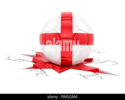 Fußball mit der Flagge von England Stockfoto