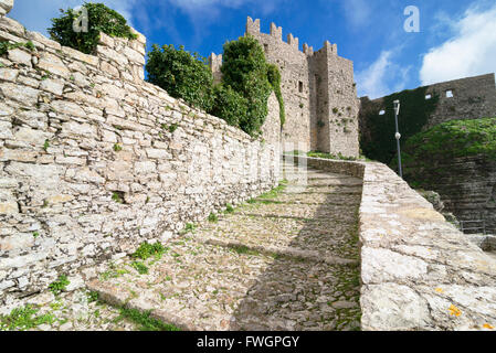 Venus Schloss, Erice, Sizilien, Italien, Europa Stockfoto