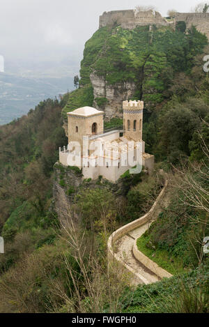 Venus Schloss, Erice, Sizilien, Italien, Europa Stockfoto