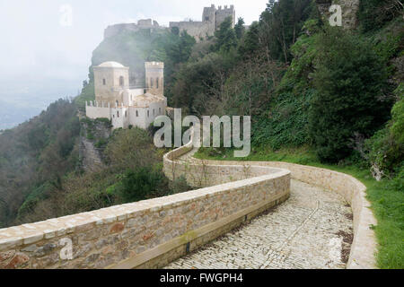 Venus Schloss, Erice, Sizilien, Italien, Europa Stockfoto