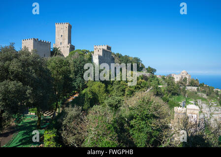 Venus Schloss, Erice, Sizilien, Italien, Europa Stockfoto