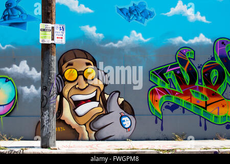 Graffiti street-Art in Wynwood Art District von Miami, Florida, Vereinigte Staaten von Amerika, Nordamerika Stockfoto