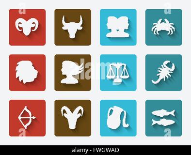 Sternzeichen-Set - Vektor-Illustration. EPS 10 Stock Vektor