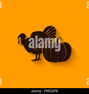 Thanksgiving-Symbole. die Türkei und Kürbis - Vektor-Illustration. EPS 10 Stock Vektor