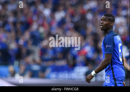 Paul Pogba (FRA), 10. Juni 2016 - Fußball / Fußball: UEFA EURO 2016 Gruppe A Match zwischen Frankreich 2-1 Rumänien im Stade de France in Saint-Denis, Paris, Frankreich. (Foto: Aicfoto/AFLO) Stockfoto