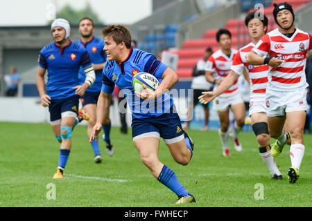 Manchester, UK. 11. Juni 2016. Antoine Dupont von Frankreich U20 in Aktion während World Rugby U20 Meisterschaft Frankreich Vs Japan AJ-Bell-Stadion in Manchester, England. Bildnachweis: Taka Wu/Alamy Live-Nachrichten Stockfoto