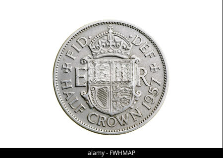 Alte Krone, vor dezimal UK Prägung. Stockfoto