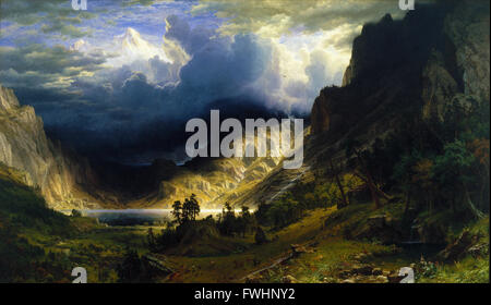 Albert Bierstadt - ein Sturm in den Rocky Mountains, Mt. Rosalie - Brooklyn Museum Stockfoto