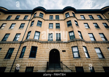 Schöne Reihenhäuser in Bolton Hill, Baltimore, Maryland. Stockfoto