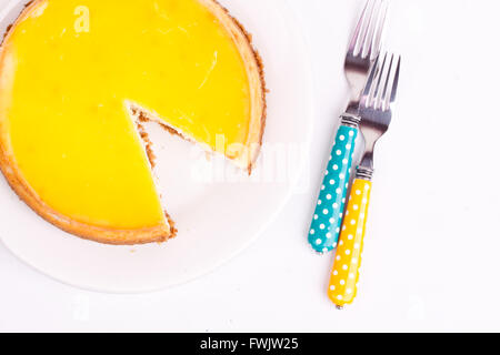 Zitronen-Käsekuchen Stockfoto