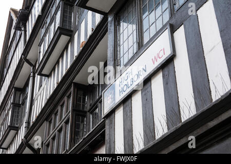 Staple Inn on High Holborn, London, Greater London, England, Vereinigtes Königreich Stockfoto