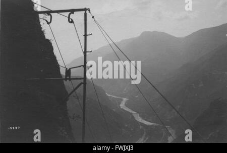 Ein WWI italienische Seilbahn in den Alpen von Norditalien, ca. 1916. Stockfoto