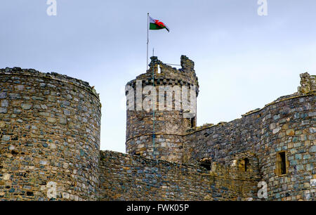 Harlech Castle befindet sich in Harlech, Gwynedd, Wales Stockfoto