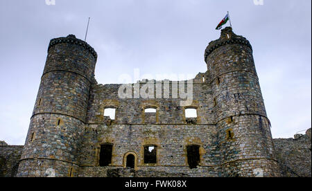 Harlech Castle befindet sich in Harlech, Gwynedd, Wales Stockfoto