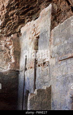 Cliff Dwelling Ruinen, Tonto National Monument, Superstition Mountains, Roosevelt, Arizona, USA Stockfoto