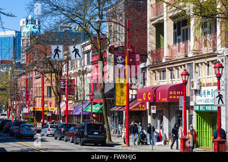 Straßenszene in Chinatown, Vancouver, Kanada, Stockfoto