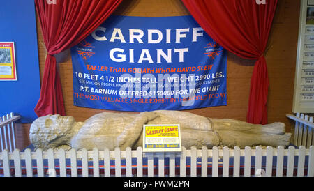 Das Cardiff Giant auf Anzeige im Museum The Farmer in Cooperstown, New York Stockfoto