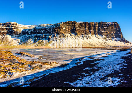 Aussicht auf dem Weg von Vik zum und vom Jokullsarlon - der Eisberg-Lagune Stockfoto