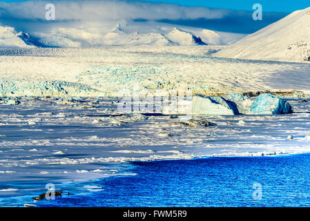 Aussicht auf dem Weg von Vik zum und vom Jokullsarlon - der Eisberg-Lagune Stockfoto