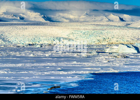 Aussicht auf dem Weg von Vik zum und vom Jokullsarlon - der Eisberg-Lagune Stockfoto