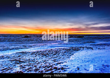 Aussicht auf dem Weg von Vik zum und vom Jokullsarlon - der Eisberg-Lagune Stockfoto