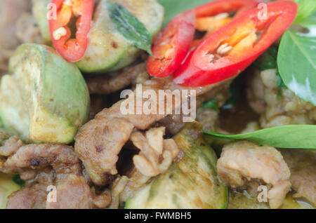 Gebratene grüne Curry mit Schweinefleisch Stockfoto