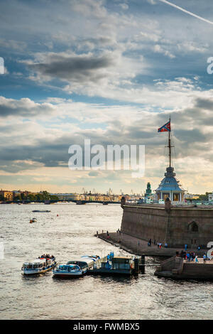 Die russische Festung Flagge Stockfoto