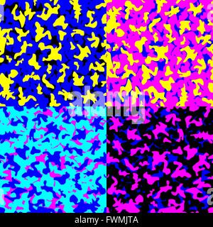 leuchtende Neon-Farben camouflage seamless pattern. Vektor-Illustration - Eps 8 Stock Vektor