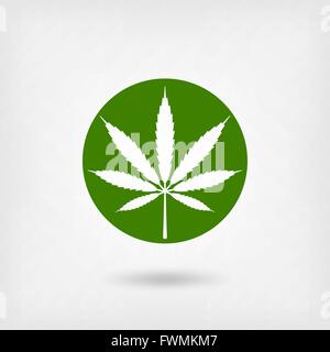 Marihuanablatt im grünen Kreis. Logo-Symbol. Vektor-Illustration - Eps 10 Stock Vektor