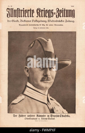 1916 Illustrierte Kriegs-Zeitung Paul Emil von Lettow-Vorbeck Stockfoto