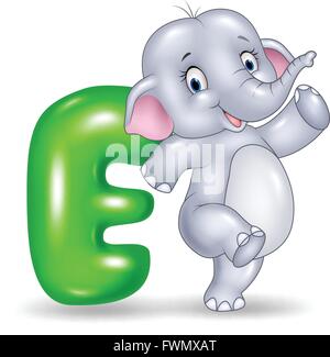Illustration der E-Brief für Elefanten Stock Vektor