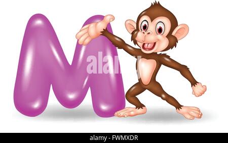 Illustration von M-Brief für Monkey Stock Vektor