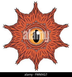 Forest monster in form of furry ball with one eye Stock Vektor