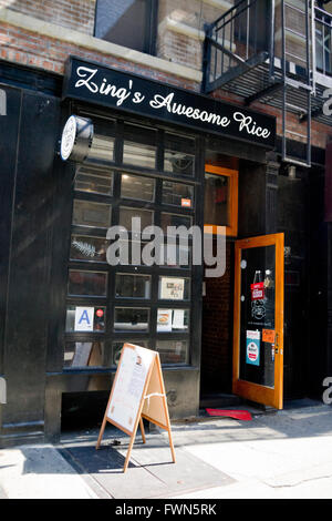 Zing Super Reis 122 Ludlow Street, Manhattan, New York, New York, USA Stockfoto