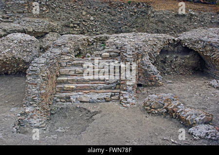 Römische Amphitheater Ruine bleibt, 2 CEN Durres, Albanien Stockfoto