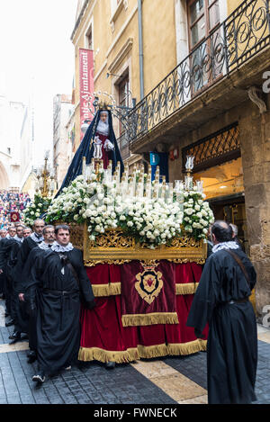 Ostern, Karwoche Semana Santa, Nazareth oder Prozessionen, Bands, Musik, religiöse Feiern in Katalonien, Spanien Stockfoto