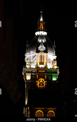 Metropolitan Kathedrale Basilika der Heiligen Katharina von Alexandria in der Nacht in Cartagena de Indias Stockfoto