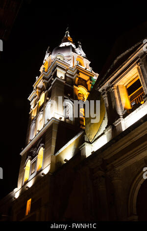 Metropolitan Kathedrale Basilika der Heiligen Katharina von Alexandria in der Nacht in Cartagena de Indias Stockfoto