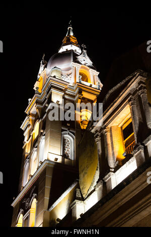 Metropolitan Kathedrale Basilika der Heiligen Katharina von Alexandria in der Nacht in Cartagena de Indias Stockfoto
