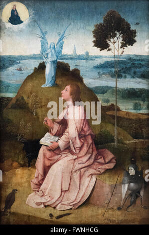 Hieronymus Bosch (ca. 50er - 1516), Johannes der Evangelist auf der Insel Patmos, ca. 1488/89. Stockfoto